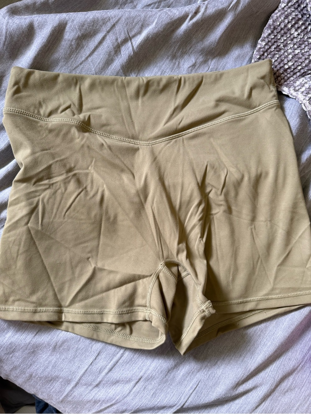 Athletic High-Waist Women's Shorts - Tan